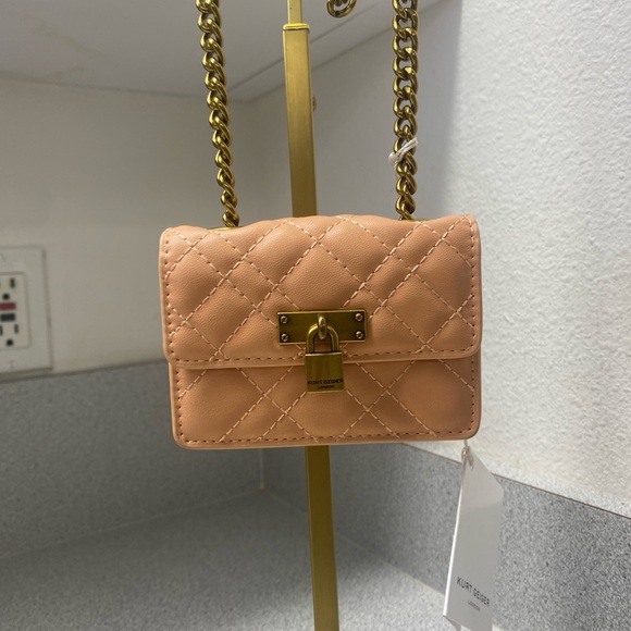 Kurt Geiger Handbags - Kurt Geiger Peach Quilted Chain Strap Bag NWT